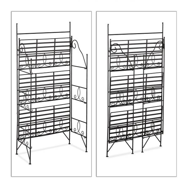 Blumenregal Metall klappbar Schwarz - Eisen - 50 x 100 x 25 cm