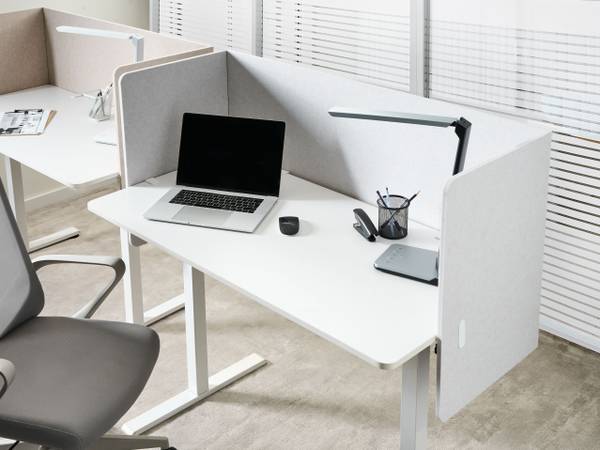 Schreibtischtrennwand SOLOA Weiß
