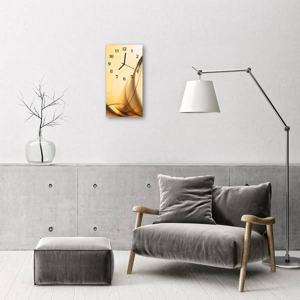 Wanduhr Abstrakt Beige Beige - Glas - 30 x 60 x 1 cm