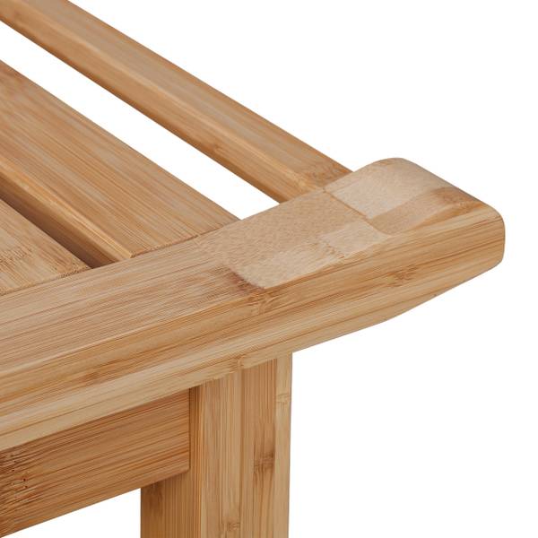 Bambus Badhocker mit Griffen und Ablage Braun - Holzverbundwerkstoff - 55 x 45 x 41 cm