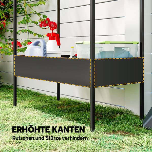 Plantenstandaard 84H-517V00BK zwart - metaal - 35 x 150 x 75 cm