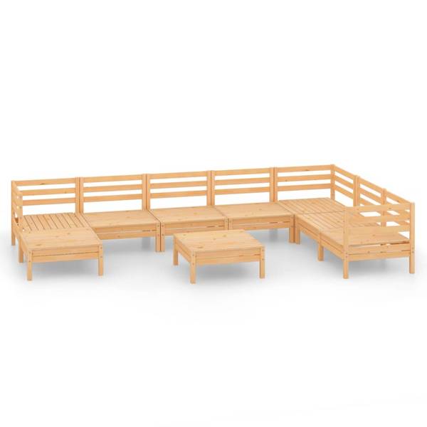 Salon de jardin 3010547 (lot de 9) Marron - Pin - 64 x 29 x 64 cm