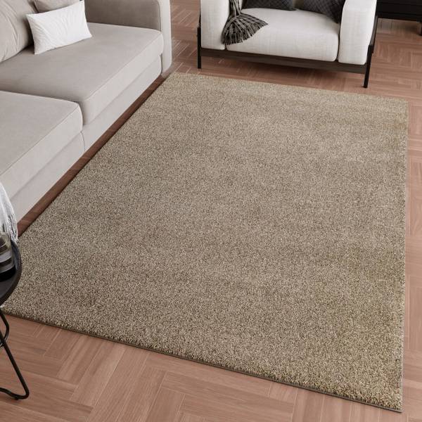 Kurzflorteppich Wogh Beige - Sandbraun - 80 x 150 cm