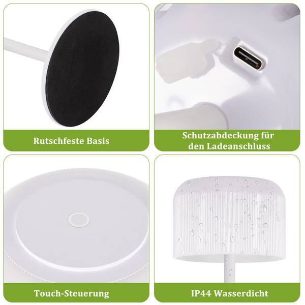 Tischlampe phky Dimmbar Weiß - Polycarbonat - 11 x 31 x 13 cm