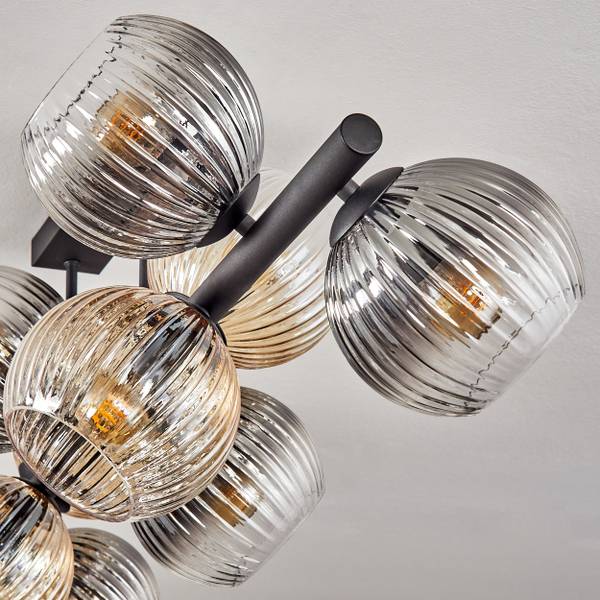 Deckenleuchte Cesaro Grau - Gelb - Metall - 24 x 16 x 110 cm