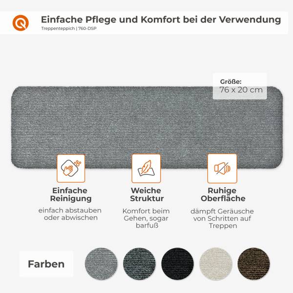 Selbstklebende Treppenstufen‑Matten DSP Creme - Höhe: 76 cm