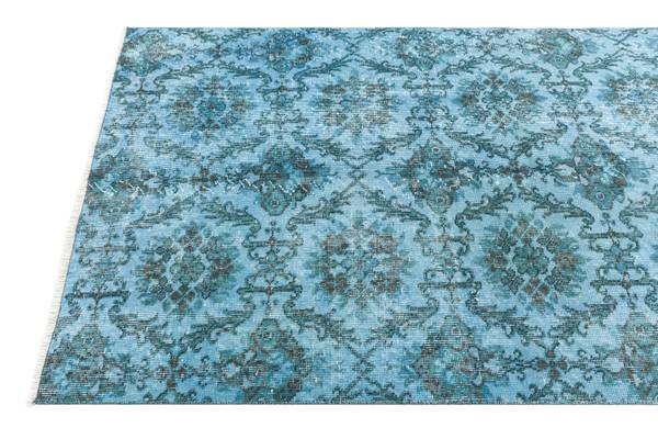 Vloerkleed Ultra Vintage DCCXII turquoise - wol - 109 x 1 x 203 cm