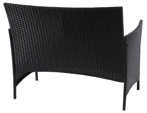 Poly-Rattan Gartenbank Hamar Anthrazit - Cremeweiß