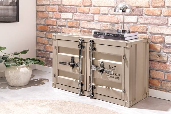 Verriegelbarer Aktenschrank GLOBETROTTER Beige - Grau