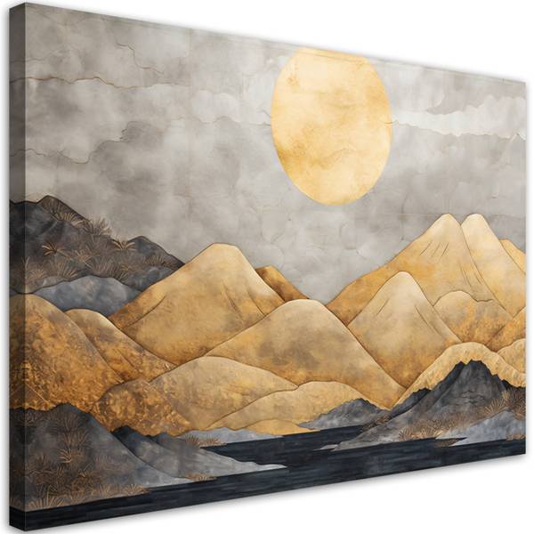 Tableau déco montagnes paysage 100 x 70 cm