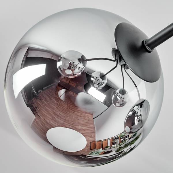 Deckenleuchte Fossobiubo Grau - Silber - Aluminium - Klarglas - 32 x 29 x 105 cm