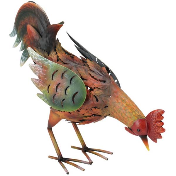 Gartenfigur Hahn Metall - 34 x 32 x 11 cm