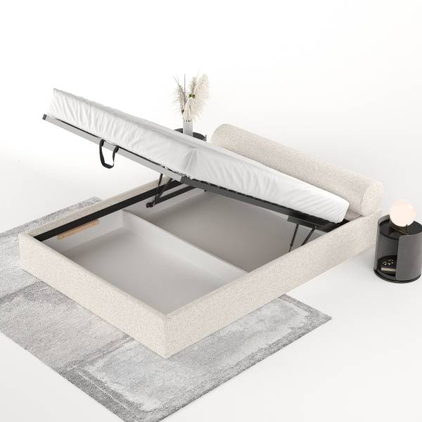 Polsterbett SOLVO mit Stauraum Blur Creme - Liegefläche Breite: 160 cm
