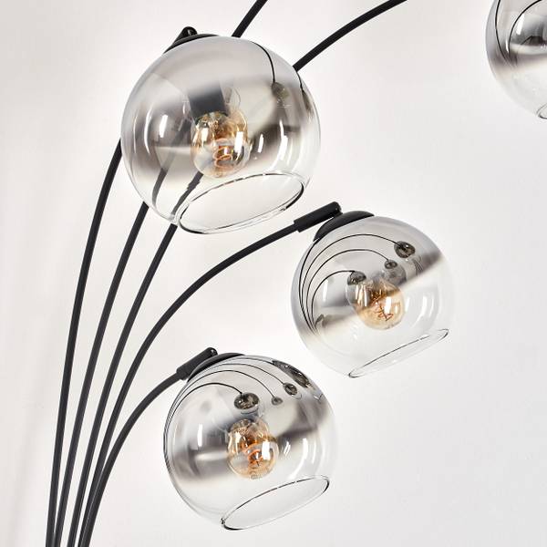 Stehlampe Cesaro Silber - Aluminium - Klarglas - 35 x 210 x 82 cm