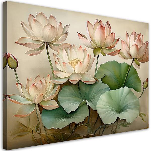 Canvas schilderij Lotusbloemen 120 x 80 cm