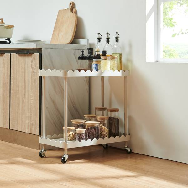 Servierwagen Bolmanralu rollbar Grau - Stahl - 61 x 60 x 31 cm