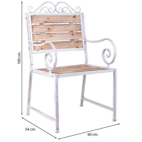 Stuhl Jardin Mueble Grau - Metall - 60 x 100 x 54 cm