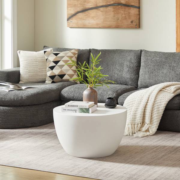 Couchtisch PARNU Weiß - Stein - 64 x 39 x 64 cm