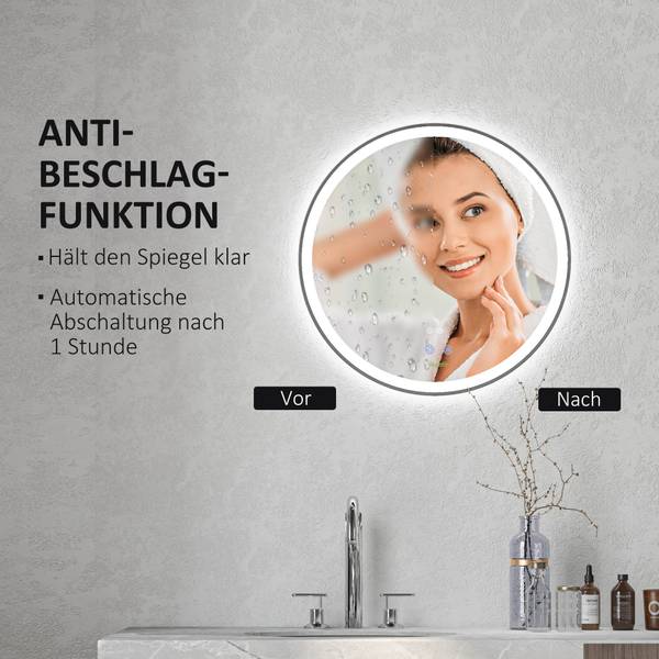 Badspiegel BB6230 Weiß - Glas - Metall - 3 x 60 x 60 cm