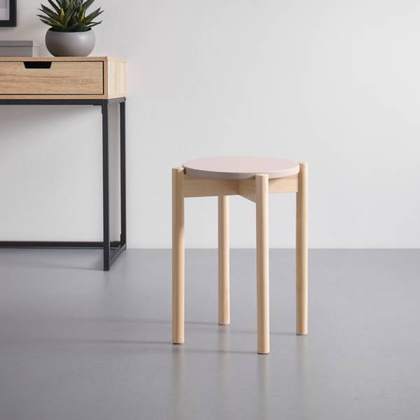 Stapelhocker ANTON Beige - Holzwerkstoff - Holz teilmassiv - 36 x 45 x 36 cm