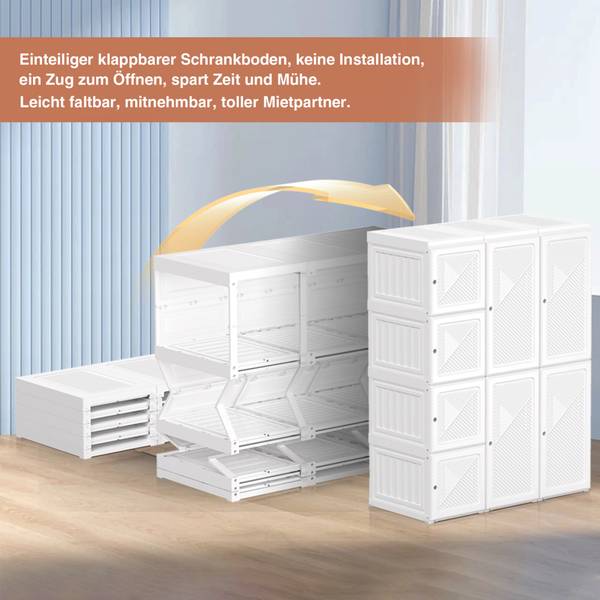 Kleiderschrank AHUI-2 Weiß - Kunststoff - 50 x 136 x 69 cm