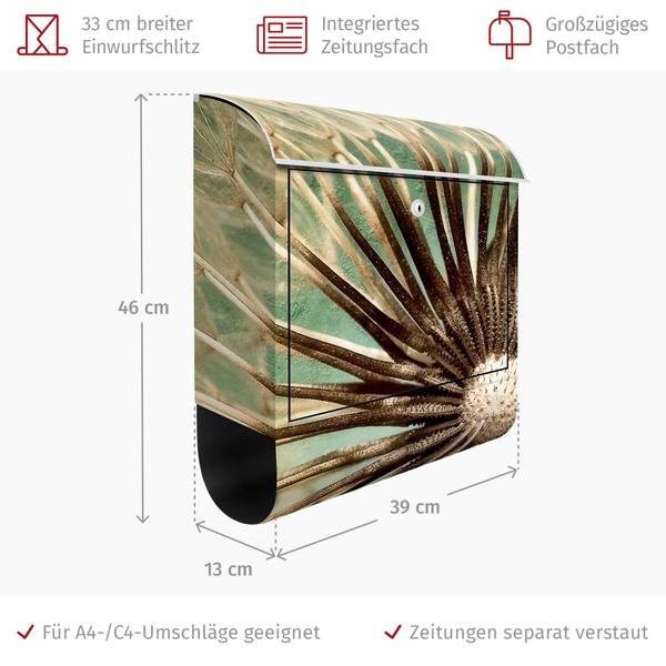 Briefkasten Closer Than Before Beige - Stahl - 39 x 46 x 13 cm