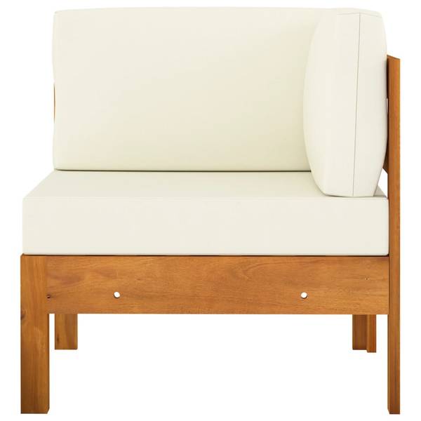 Salon de jardin 3006534-2 (lot de 5) Blanc - Polyester - Acacia - 60 x 25 x 100 cm