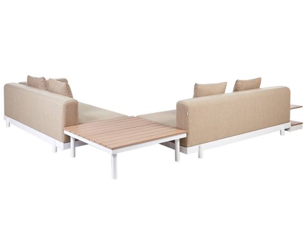 Sitzgruppe MISSANELLO 8-tlg Beige - Weiß - Textil - 190 x 61 x 190 cm