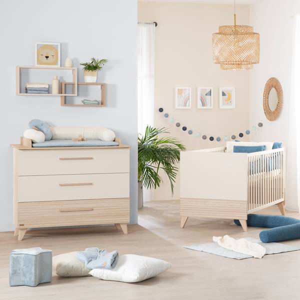 Babyzimmers-Set Sidney 2-teilig Beige - Holzwerkstoff