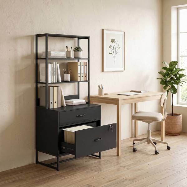Aktenschrank 924-145V90BK Schwarz - Aluminium - 70 x 157 x 40 cm