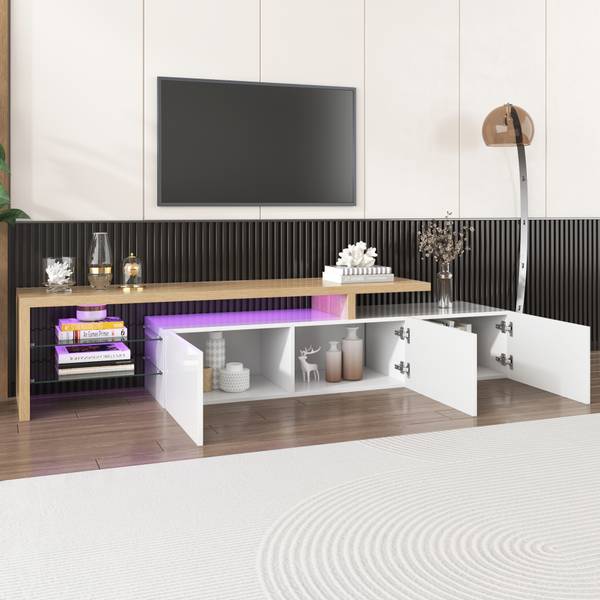 TV-Lowboard GLOWNatur Ⅲ Weiß