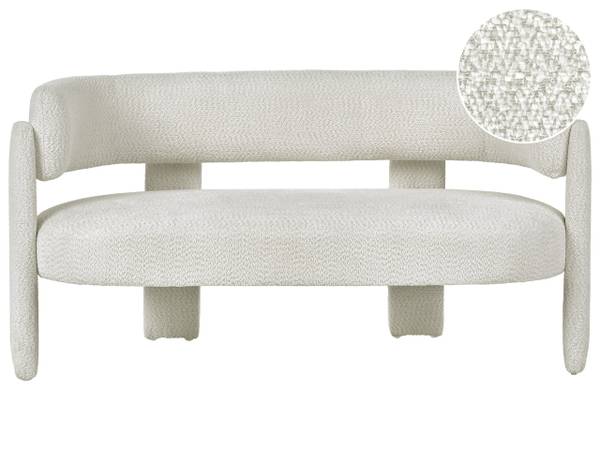 2-Sitzer Sofa BUREA Weiß - Textil - 148 x 75 x 67 cm