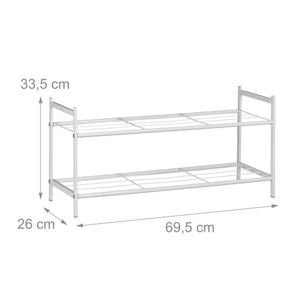 Simple Houseware Schuhregal – 2 Ebenen, Erweiterbar Von 45,7 Bis 86,4 Cm, Platz Für 8 Paar Schuhe, Schwarz