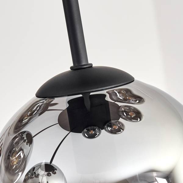Deckenleuchte Fossobiubo Grau - Silber - Aluminium - Klarglas - 57 x 70 x 57 cm