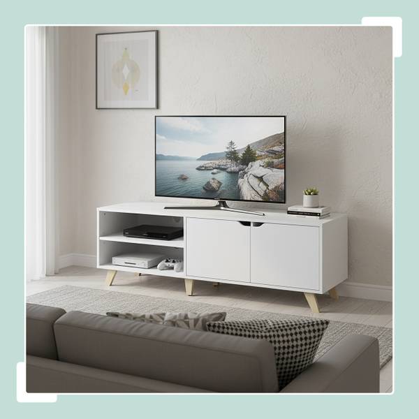 TV Lowboard 6 Fächer Weiß