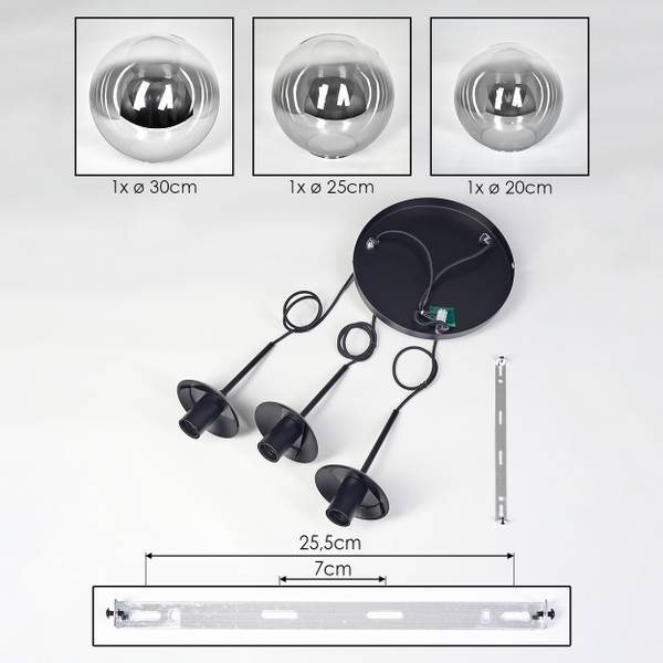 Deckenleuchte Fossobiubo Glas Grau - Durchsichtig - 35 x 19 x 34 cm
