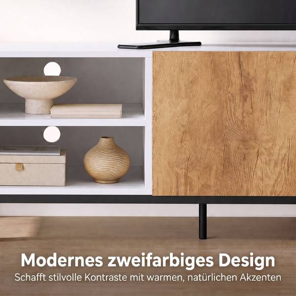 TV-Schrank 83B-797V90WT Weiß - Holzwerkstoff - 37 x 50 x 140 cm