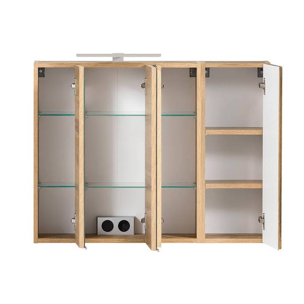 Badmöbel-Set VASTO-03-4 2er-Set Grau - Spiegelglas - 85 x 200 x 35 cm