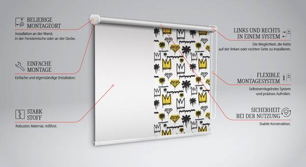 Verdunkelungsrollo GRAPHIFLOR 60 x 140 cm