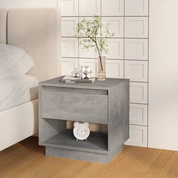 Nachttisch DE346 Grau - Holzwerkstoff - 45 x 44 x 34 cm