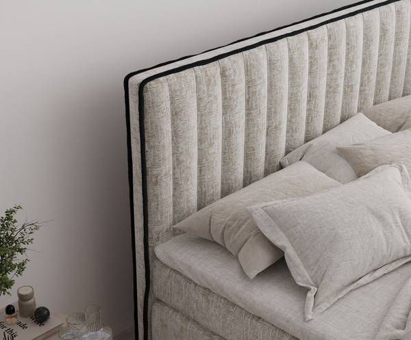 Boxspringbed Nocturne beige - Ligoppervlak breedte: 180 cm