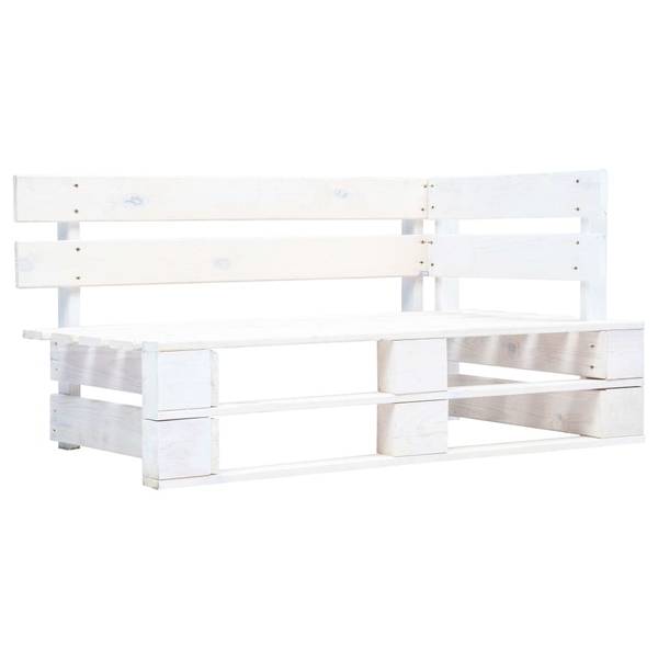 Banc palette 297703 Blanc - Pin - 110 x 55 x 65 cm