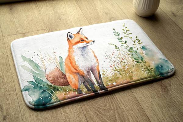 Badteppich Fuchs auf einer Wiese 75 x 45 x 75 cm