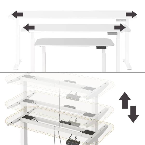 Höhenverstellbarer Schreibtisch 58650 Reinweiß - 120 x 60 cm