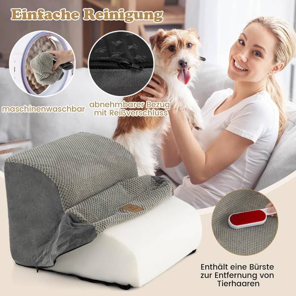 Hundetreppe BI32211SDDE Grau - Textil - 43 x 29 x 41 cm
