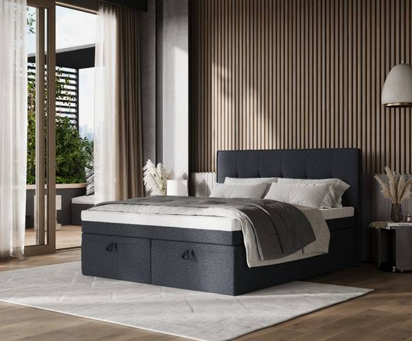 Boxspringbett ARIVO mit Stauraum Riva Anthrazit - Liegefläche Breite: 200 cm