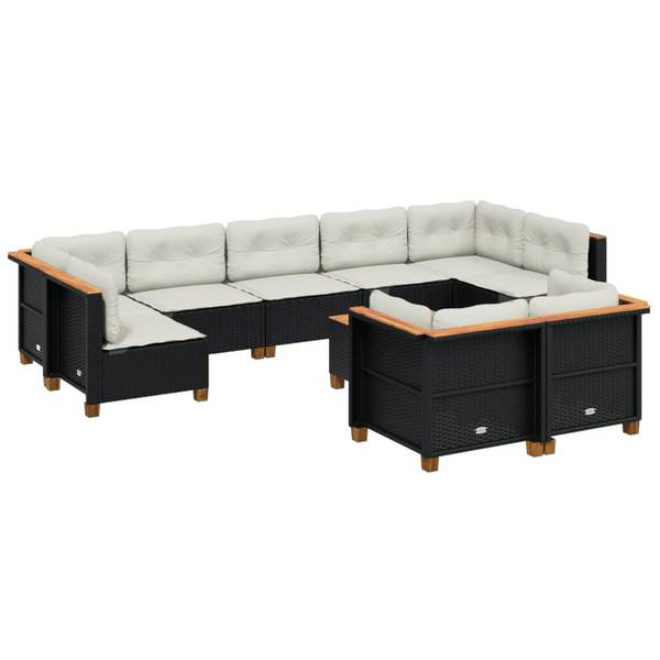 Loungeset 3036261-3 set van 10 zwart