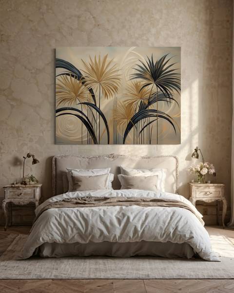 Wandbild blätter pflanzen abstrakt 120 x 80 cm