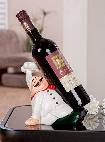 Flaschenhalter Koch Mario Weiß - Kunststoff - 20 x 22 x 12 cm