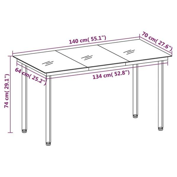 Garten-Essgruppe 3013401-2 5-teilig 70 x 140 cm